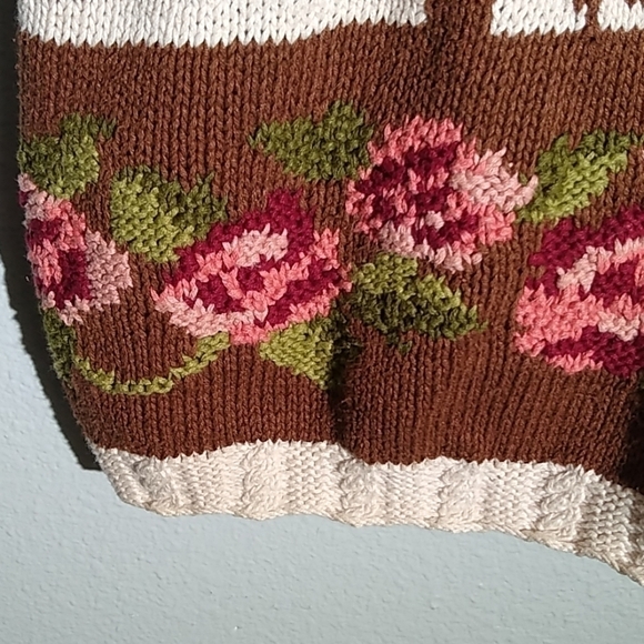 Forenza Vintage 80s Knit Floral Design Sweater Woman's Small Cottagecore Granny - Picture 7 of 8